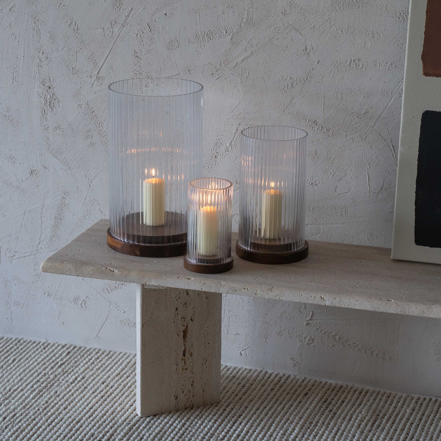 Wood & Glass Candle Holder