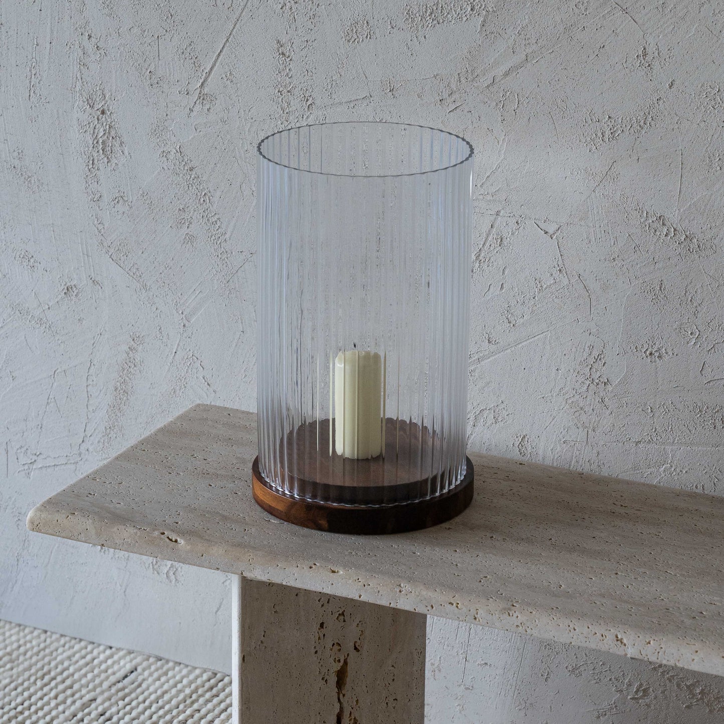 Wood & Glass Candle Holder