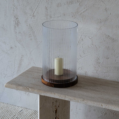 Wood & Glass Candle Holder