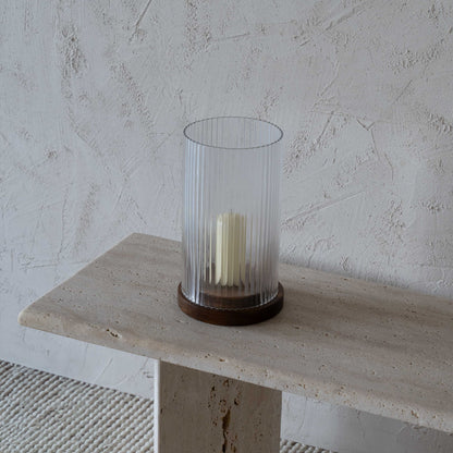 Wood & Glass Candle Holder