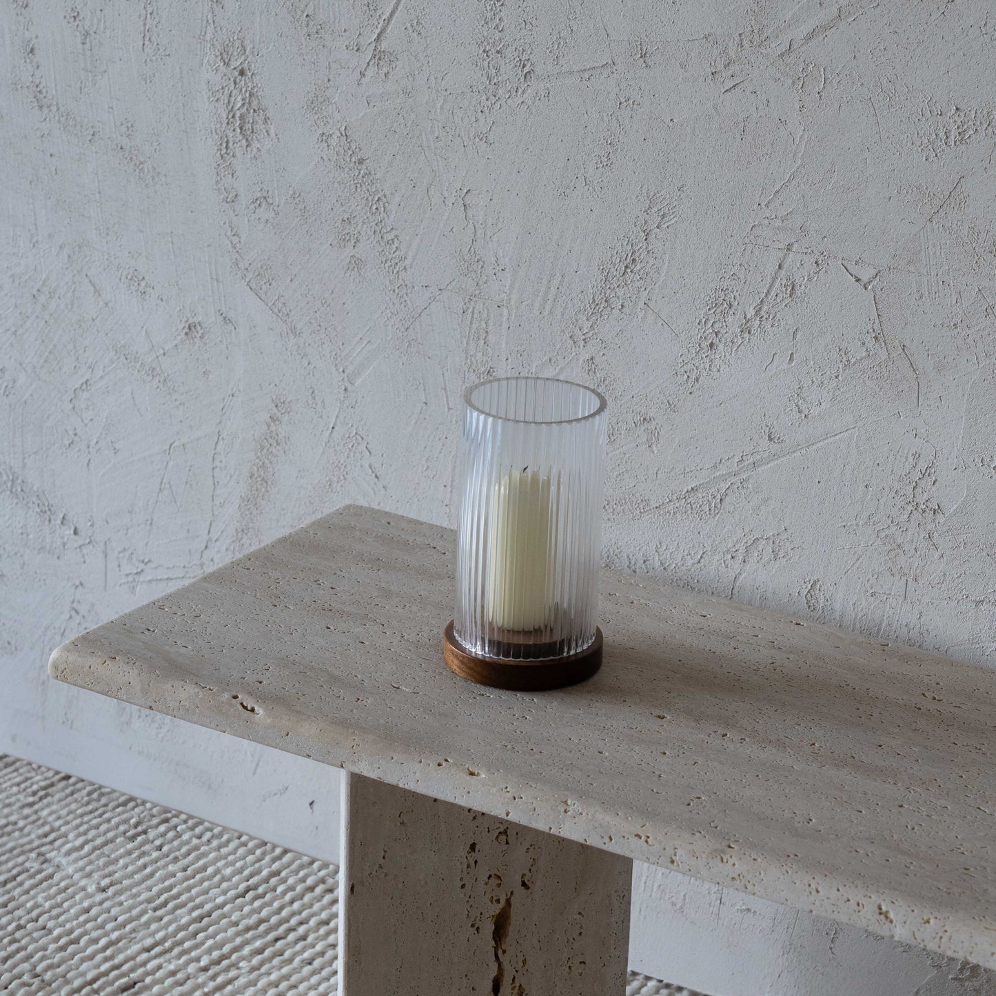 Wood & Glass Candle Holder