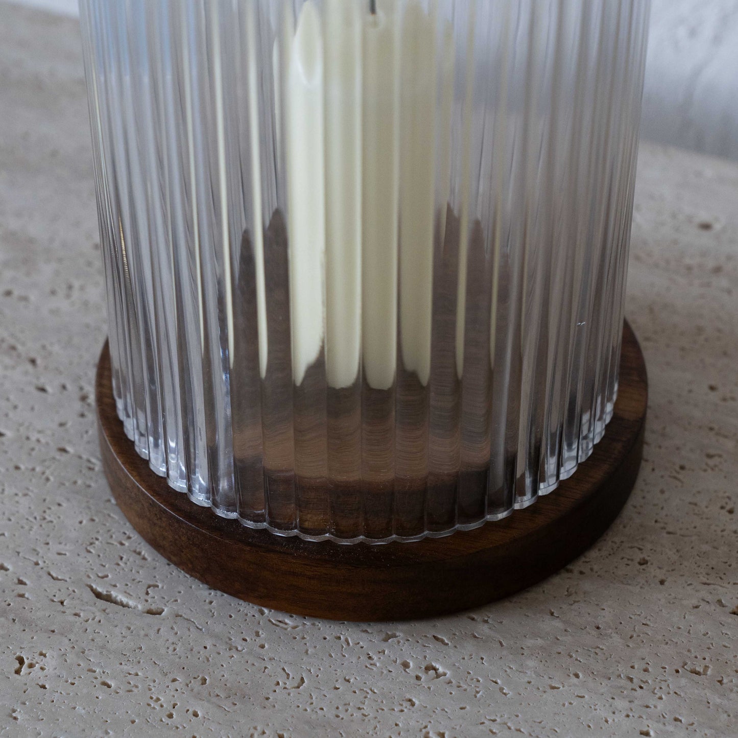 Wood & Glass Candle Holder
