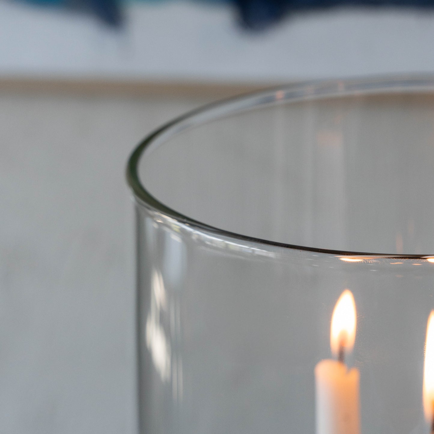 Solid Wood And Glass Candle Holder