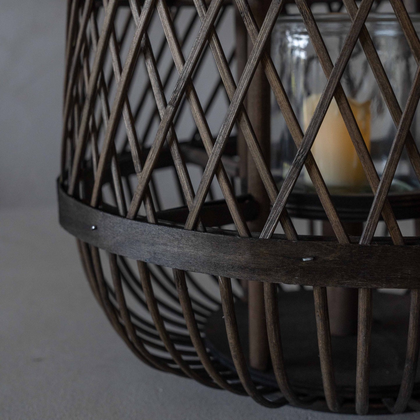 Classic Dark Wood Candle Holder | Lantern with Glass