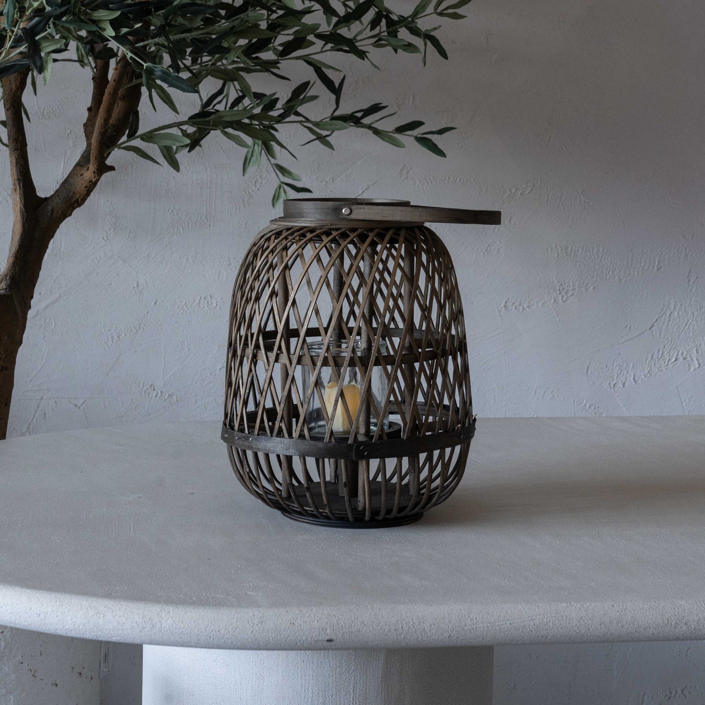 Classic Dark Wood Candle Holder | Lantern with Glass