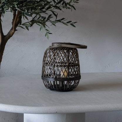 Classic Dark Wood Candle Holder | Lantern with Glass