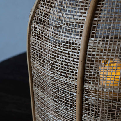 Classic Bamboo Rattan Candle Holder | Lantern with Glass