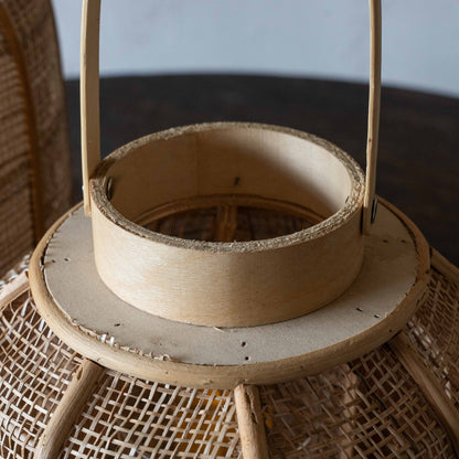 Classic Bamboo Rattan Candle Holder | Lantern with Glass