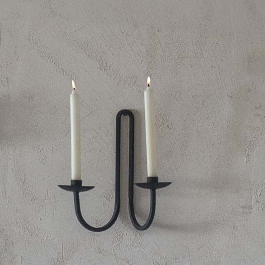 Handcrafted Iron Hanging Wall Candle Holder